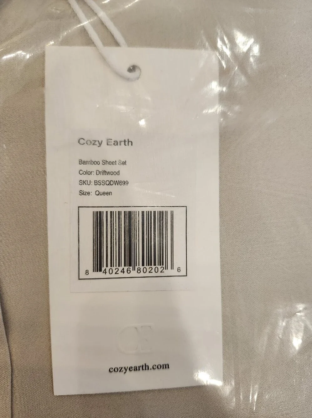 Cozy Earth Bamboo Sheet Set Queen Driftwood Luxury Bedding NWT